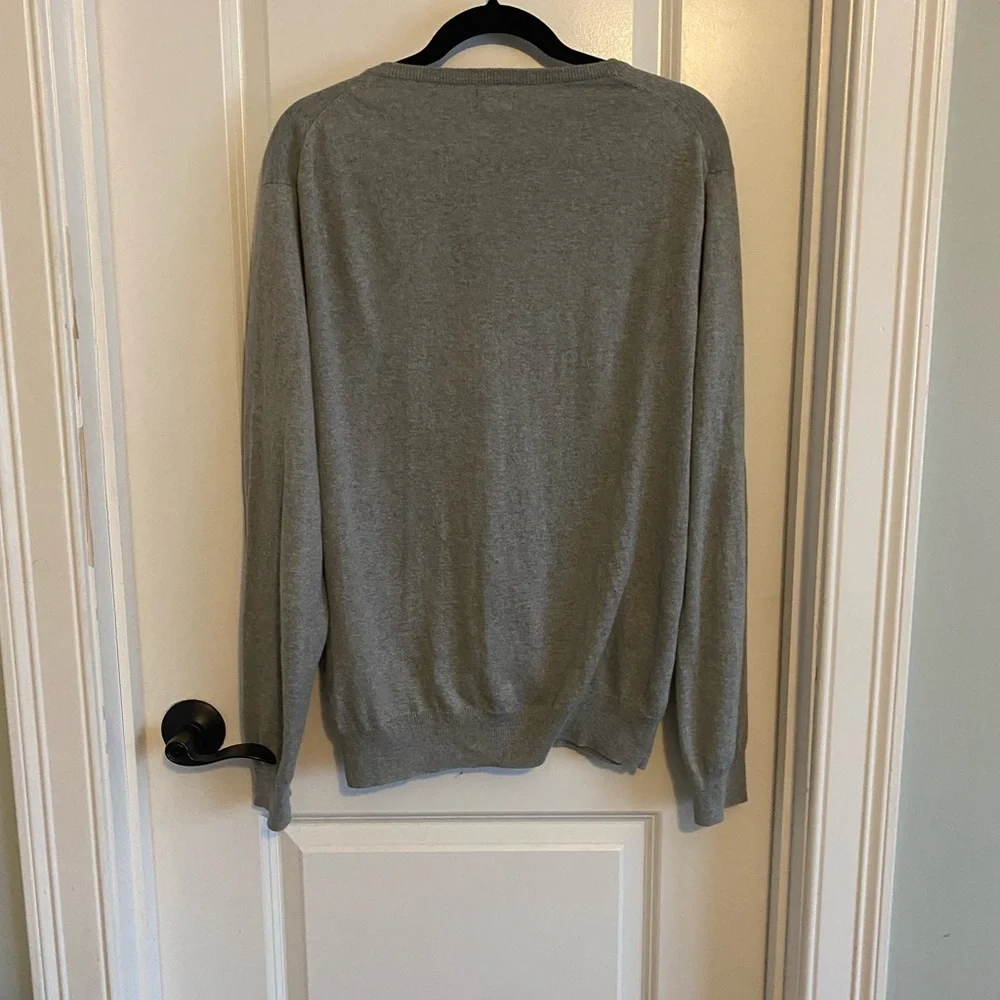 J. Crew Classic Cotton/Cashmere Gray V-Neck Sweater for Men